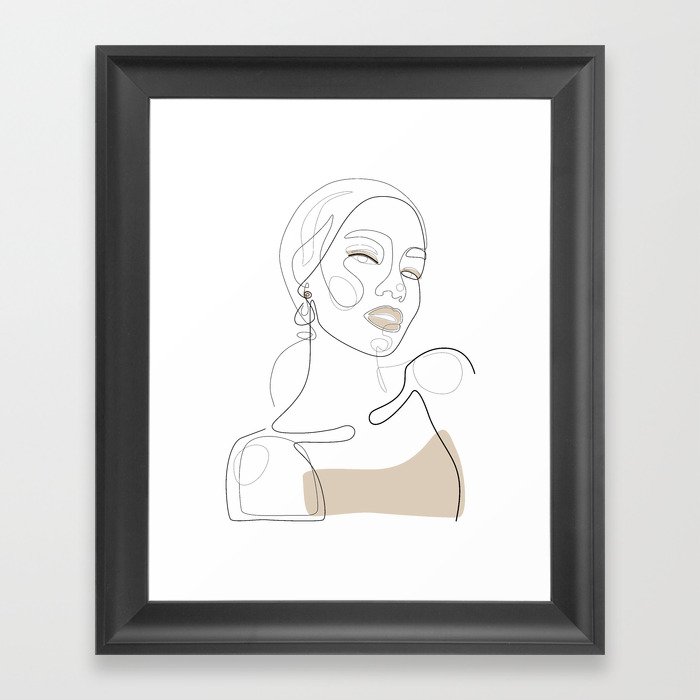 Lady In Beige Framed Art Print