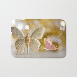 Golden Butterflies Bath Mat | Insecta, Male, Graphicdesign, Flying, Small, Animalia, Species, Butterflylarvae, Brightlycoloured, Sensillae 