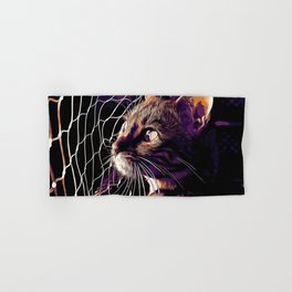 bengal cat yearns for freedom vector art late sunset Hand & Bath Towel | Wild, Bengalcat, Paw, Kitty, Animal, Purebred, Playful, Graphicdesign, Cat, Hybrid 