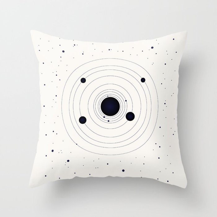 Simple Solar System Throw Pillow