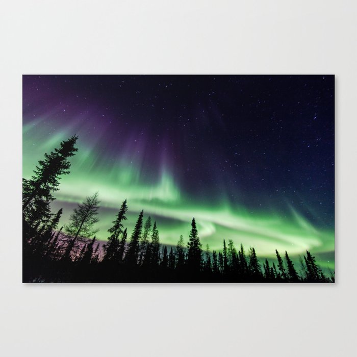 Aurora during geomagnetic storm in Yellowknife, Canada Canvas Print
