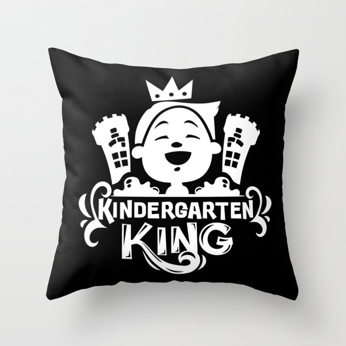 Kindergarten King Cute Kids Boys Slogan Throw Pillow