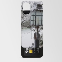 Winter Welcome Rustic Lamppost and Landscape with Snow and Ice Android Card Case