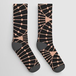 Deco Scales (black + peach) Socks