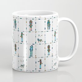 Family Bots Grid with Pale Gray Coffee Mug