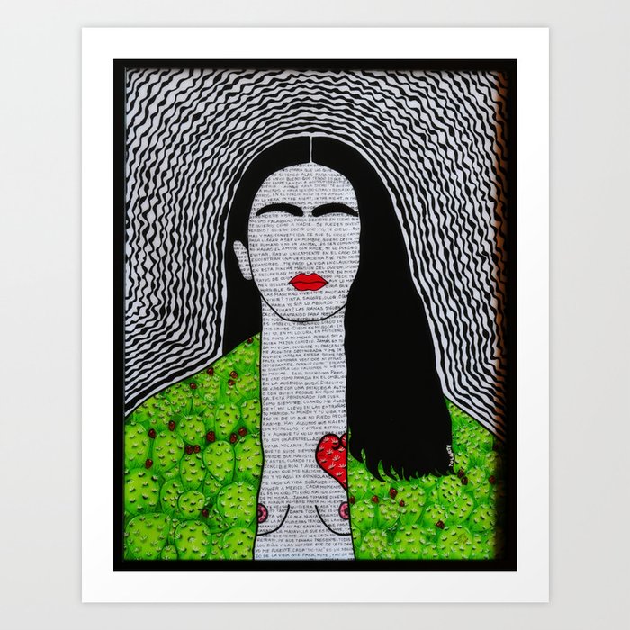 Frida Kahlo corazon de Tuna y sus fraces Art Print