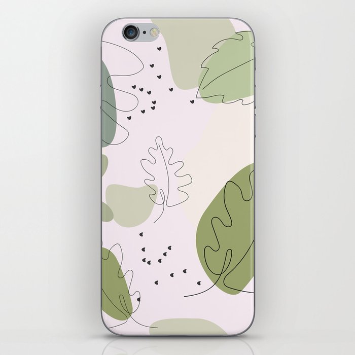 Modern Exotic Leaves Pattern iPhone Skin