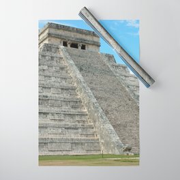 Mexico Photography - Ancient Pyramid Under The Blue Sky Wrapping Paper