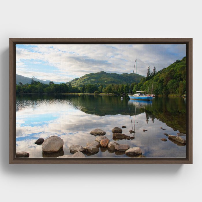 Sailing boat, Ullswater, Lake District Framed Canvas
