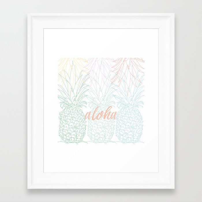 aloha pineapple sketch Framed Art Print