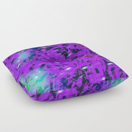 Purple print with black wavy shapes Floor Pillow