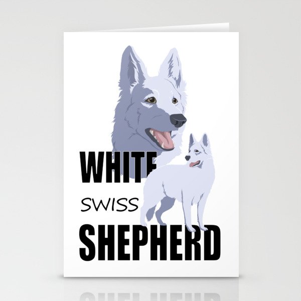 White Swiss Shepherd Stationery Cards