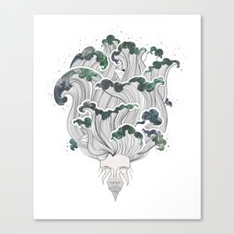 Storming mind | White Canvas Print