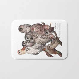 Owls of the Northeast Bath Mat | Curated, Nature, Animal, Painting, Illustration 