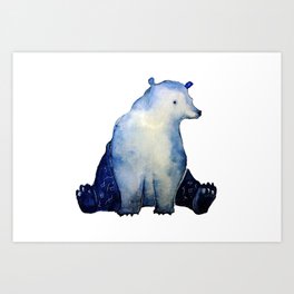 blue bear Art Print
