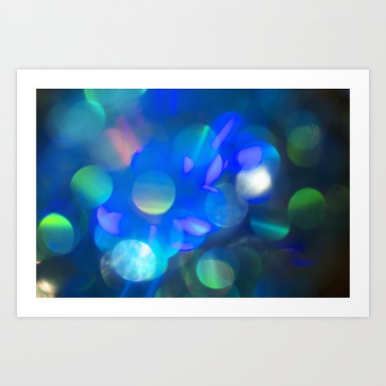 Bokeh in Blue Art Print