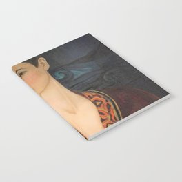 Frida Kahlo self portrait in a velvet dress painting for home and wall decor  Notebook