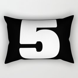 5 (White & Black Number) Rectangular Pillow