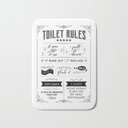 Toilet Rules Bath Mat | Wc, Rule, Graphicdesign, Family, Funny, Typographic, Restroom, Motivational, Inspirational, Housewarming 
