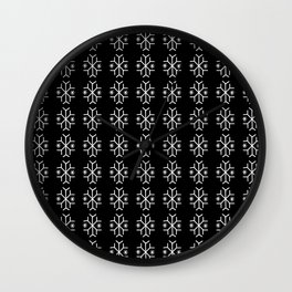 snowflake 11 For Christmas ! Black and white version. Wall Clock