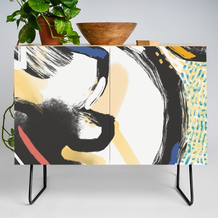 Painterly abstract expressionism Credenza