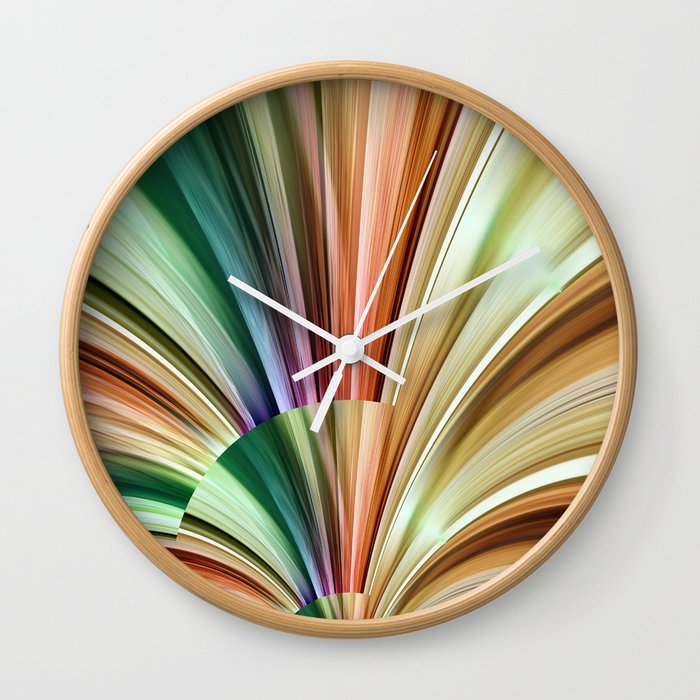 Colored Fans Wall Clock