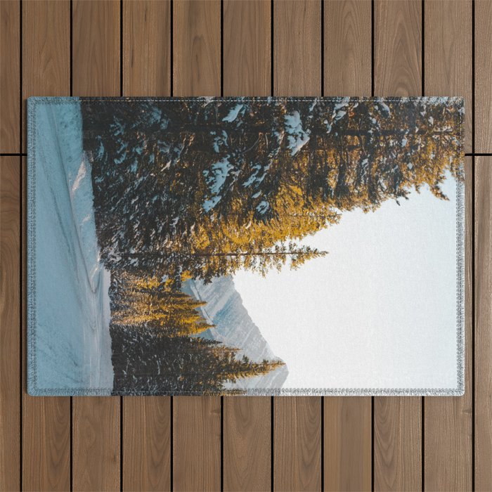 Canmore Mountainscape III | Alberta, Canada | Landscape Photography Outdoor Rug