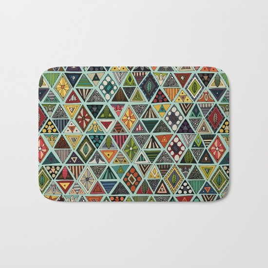 sun bear geo mint Bath Mat