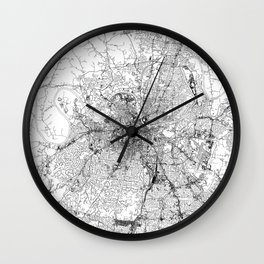 Nashville White Map Wall Clock