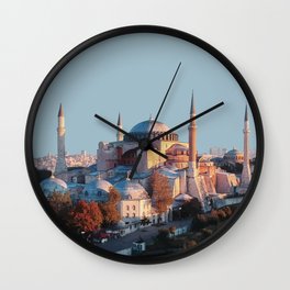 Hagia Sofia, Istanbul, Turkey Travel Artwork Wall Clock | Hagiasofia, City, Mosque, Empire, Church, Classic, Sky, Ayasofya, Dome, Turkey 