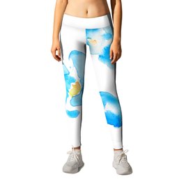 abstract Himalayan poppy flower watercolor Leggings | Wildflower, Blueabstract, Bluearts, Blueflower, Watercolor, Flowerarts, Brightblue, Abstractpoppy, Abstractwatercolor, Watercolorflower 