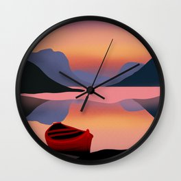 pink landscape Wall Clock