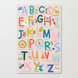 Fun Things Alphabet Canvas Print