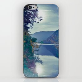 Blue mountain lake sunset iPhone Skin