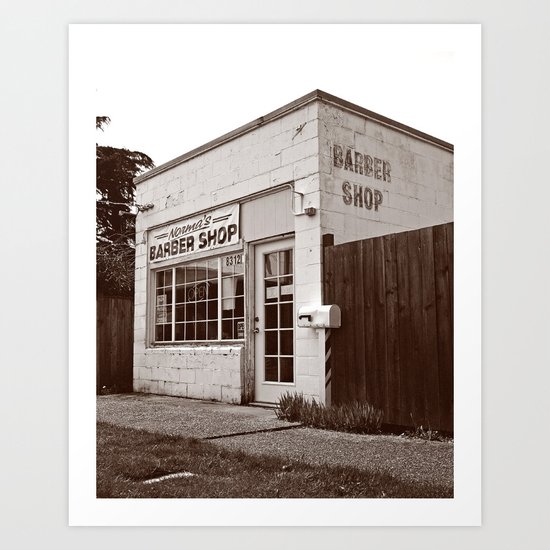 Neighborhood barber shop Art Print
