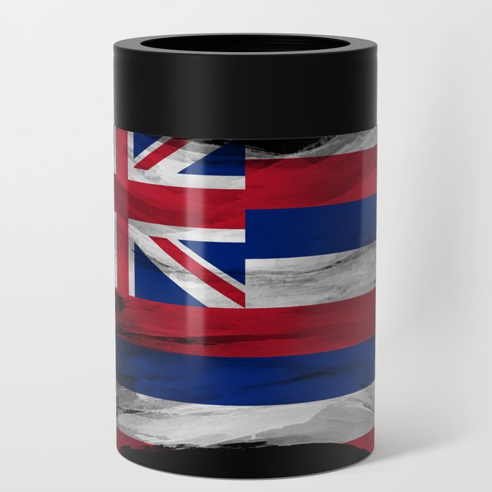 Hawaii state flag brush stroke, Hawaii flag background Can Cooler