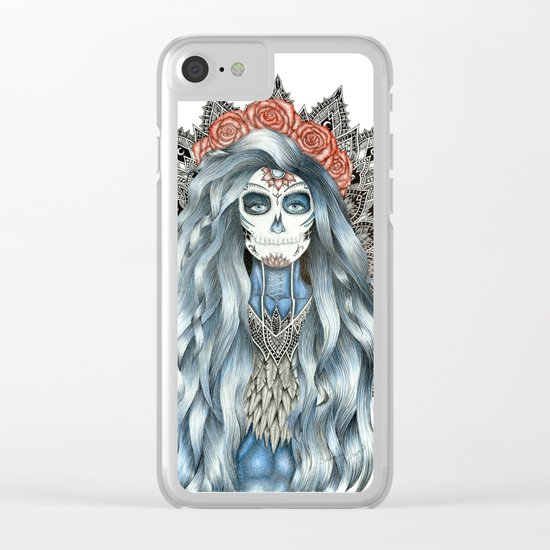 Day of the Dead Woman Mandala Clear iPhone Case
