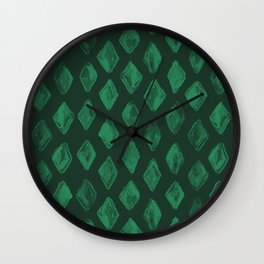 Emerald Green Diamonds Wall Clock