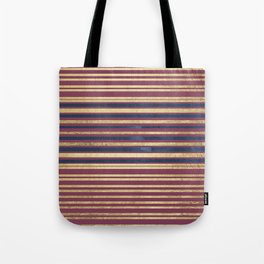 Geometric modern navy blue gold burgundy stripes Tote Bag