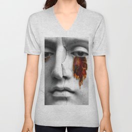 Lava face vaporwave V Neck T Shirt