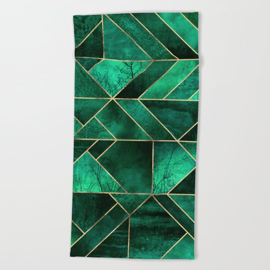 Abstract Nature - Emerald Green Beach Towel