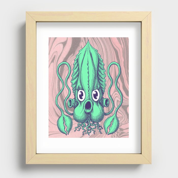 Alien Squid Recessed Framed Print