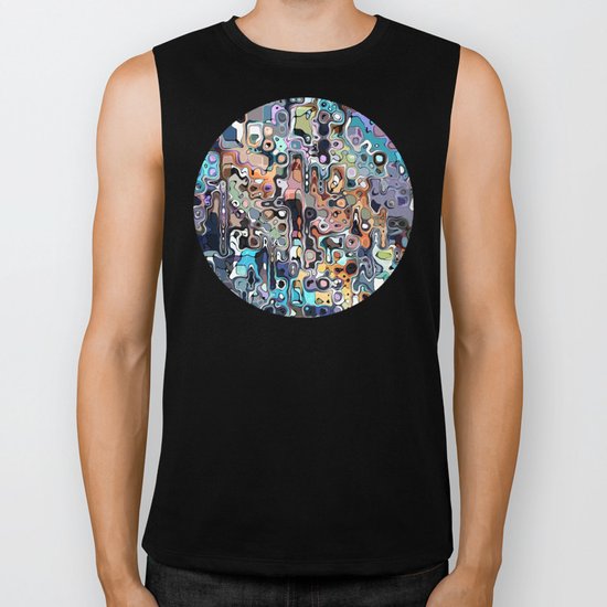 Abstract Digital Doodle 2 Biker Tank