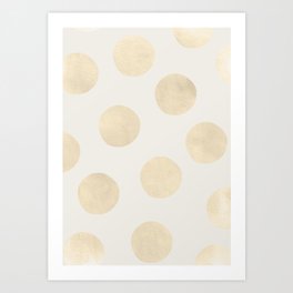 Gold Polka Dots Art Print
