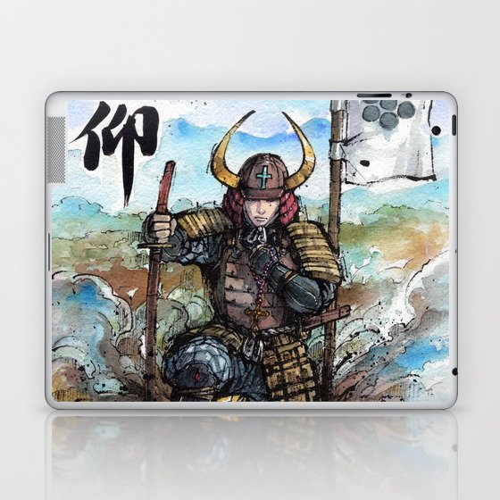 Takayama Ukon samurai Sumi with calligraphy Laptop & iPad Skin