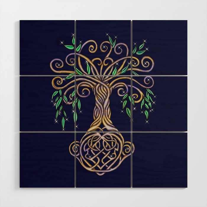 Celtic Tree of Life Nature Colored Wood Wall Art