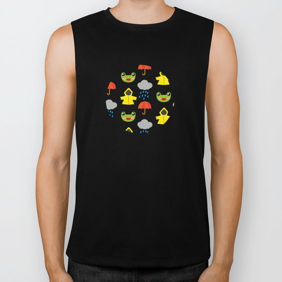 rainy days (Children's pattern) Biker Tank