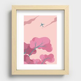 Aeroplane in the Evening Sky Recessed Framed Print