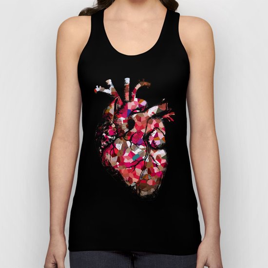 Ruby Red Heart Moon Love Unisex Tank Top