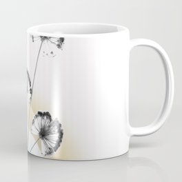 black and white flower wallpaper and the sun, flower decor, printable art Coffee Mug